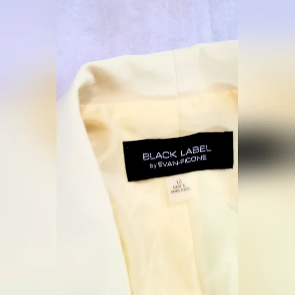 NWOT! Posh Butter Yellow Black Label Formal Women's Lined Open Spring Blazer 10 - Picture 14 of 17